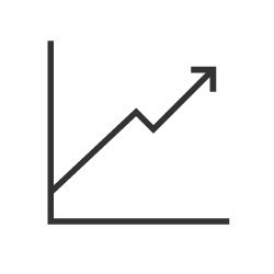 pictogram of a up trend line graph